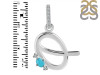Turquoise & White Topaz Alphabet Q Pendant TRQ-RDA-43.
