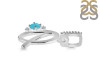 Turquoise & White Topaz Alphabet Q Pendant TRQ-RDA-43.