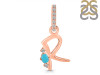 Turquoise & White Topaz Alphabet R Pendant TRQ-RDA-44.