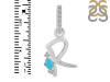 Turquoise & White Topaz Alphabet R Pendant TRQ-RDA-44.