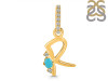Turquoise & White Topaz Alphabet R Pendant TRQ-RDA-44.