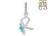 Turquoise & White Topaz Alphabet R Pendant TRQ-RDA-44.