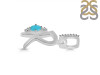 Turquoise & White Topaz Alphabet R Pendant TRQ-RDA-44.