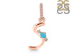 Turquoise & White Topaz Alphabet S Pendant TRQ-RDA-45.