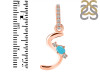 Turquoise & White Topaz Alphabet S Pendant TRQ-RDA-45.