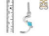 Turquoise & White Topaz Alphabet S Pendant TRQ-RDA-45.