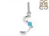 Turquoise & White Topaz Alphabet S Pendant TRQ-RDA-45.