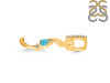 Turquoise & White Topaz Alphabet S Pendant TRQ-RDA-45.