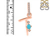 Turquoise & White Topaz Alphabet T Pendant TRQ-RDA-46.