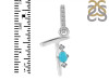 Turquoise & White Topaz Alphabet T Pendant TRQ-RDA-46.