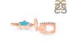 Turquoise & White Topaz Alphabet T Pendant TRQ-RDA-46.