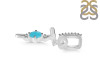 Turquoise & White Topaz Alphabet T Pendant TRQ-RDA-46.
