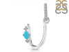 Turquoise & White Topaz Alphabet U Pendant TRQ-RDA-47.