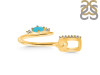 Turquoise & White Topaz Alphabet U Pendant TRQ-RDA-47.