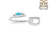 Turquoise & White Topaz Alphabet U Pendant TRQ-RDA-47.
