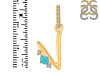 Turquoise & White Topaz Alphabet V Pendant TRQ-RDA-48.