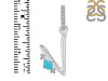 Turquoise & White Topaz Alphabet V Pendant TRQ-RDA-48.