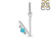 Turquoise & White Topaz Alphabet V Pendant TRQ-RDA-48.