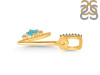 Turquoise & White Topaz Alphabet V Pendant TRQ-RDA-48.