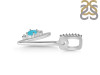 Turquoise & White Topaz Alphabet V Pendant TRQ-RDA-48.