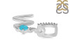 Turquoise & White Topaz Alphabet W Pendant TRQ-RDA-49.