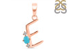 Turquoise & White Topaz Alphabet E Pendant TRQ-RDA-5.