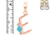 Turquoise & White Topaz Alphabet E Pendant TRQ-RDA-5.