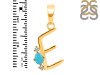 Turquoise & White Topaz Alphabet E Pendant TRQ-RDA-5.