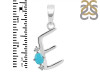 Turquoise & White Topaz Alphabet E Pendant TRQ-RDA-5.