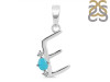 Turquoise & White Topaz Alphabet E Pendant TRQ-RDA-5.