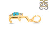 Turquoise & White Topaz Alphabet E Pendant TRQ-RDA-5.