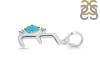 Turquoise & White Topaz Alphabet E Pendant TRQ-RDA-5.