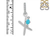 Turquoise & White Topaz Alphabet X Pendant TRQ-RDA-50.