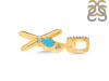 Turquoise & White Topaz Alphabet X Pendant TRQ-RDA-50.