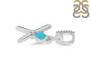 Turquoise & White Topaz Alphabet X Pendant TRQ-RDA-50.