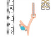 Turquoise & White Topaz Alphabet Y Pendant TRQ-RDA-51.