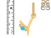 Turquoise & White Topaz Alphabet Y Pendant TRQ-RDA-51.