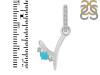 Turquoise & White Topaz Alphabet Y Pendant TRQ-RDA-51.