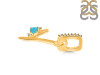 Turquoise & White Topaz Alphabet Y Pendant TRQ-RDA-51.