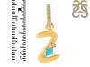 Turquoise & White Topaz Alphabet Z Pendant TRQ-RDA-52.