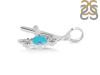 Turquoise & White Topaz Alphabet A Pendant TRQ-RDA-53.