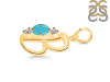 Turquoise & White Topaz Alphabet B Pendant TRQ-RDA-54.