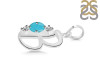 Turquoise & White Topaz Alphabet B Pendant TRQ-RDA-54.