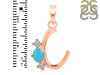 Turquoise & White Topaz Alphabet C Pendant TRQ-RDA-55.