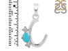 Turquoise & White Topaz Alphabet C Pendant TRQ-RDA-55.