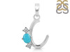 Turquoise & White Topaz Alphabet C Pendant TRQ-RDA-55.