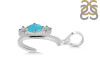 Turquoise & White Topaz Alphabet C Pendant TRQ-RDA-55.