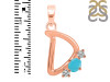 Turquoise & White Topaz Alphabet D Pendant TRQ-RDA-56.