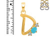 Turquoise & White Topaz Alphabet D Pendant TRQ-RDA-56.