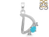 Turquoise & White Topaz Alphabet D Pendant TRQ-RDA-56.
